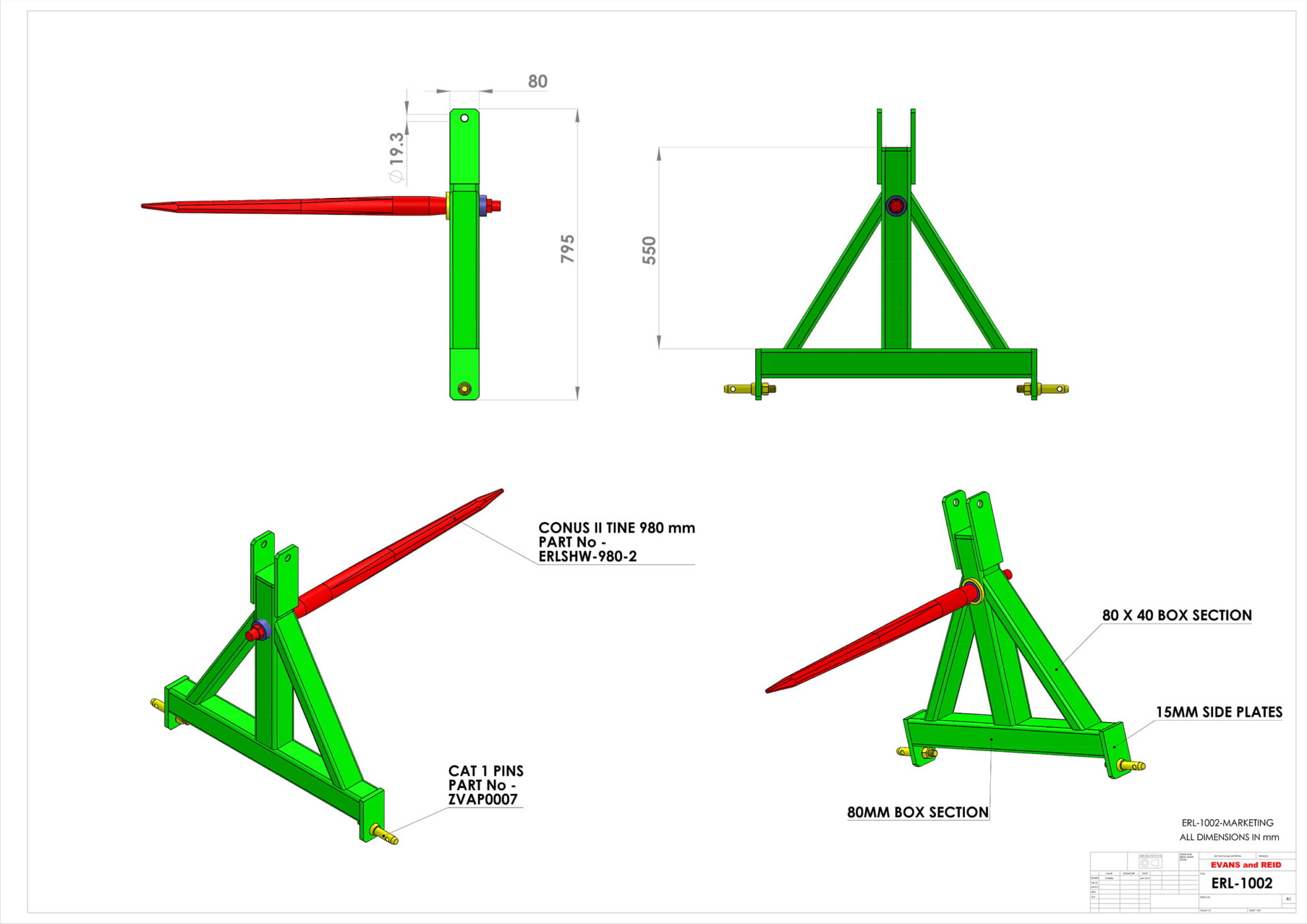 Rear Mounted - Triangular Big Bale Spike - Image 2