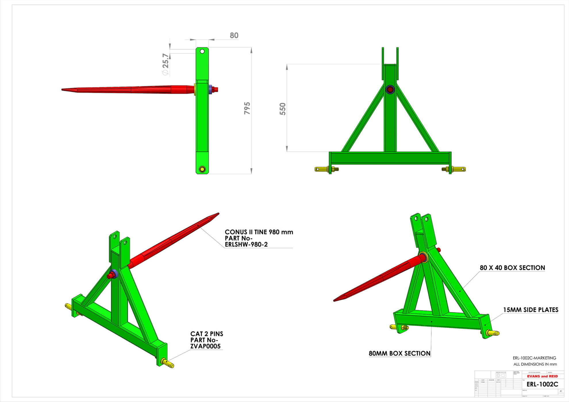 Rear Mounted - Triangular Big Bale Spike - Image 3