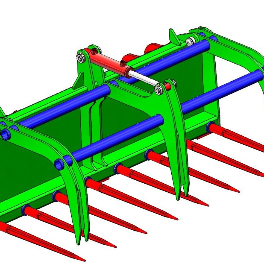 1.40m – 8 Tine Fork and Lightweight Grapple (Claw) – Lewis QH Loaders